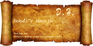 Dobár Henrik névjegykártya